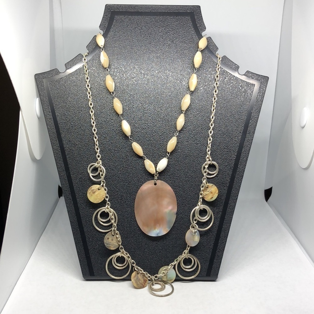 CURATED bundle Bethany and Artisan made shell necklaces boho beach layered look.